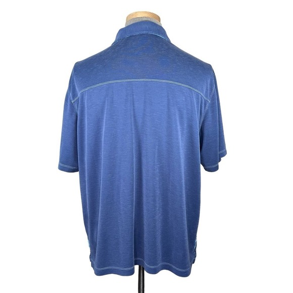 Orvis Men’s Modal Blend Polo Medium Blue Color with Light Blue Accents  XL - Picture 5 of 10